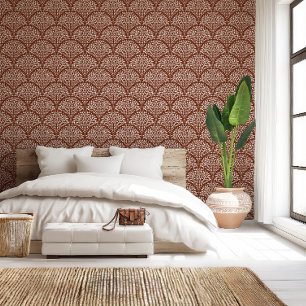 Boho Chic Leaf Scallop Wallpaper