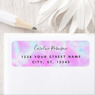 Boho Chic Lilac Marbling Return Address