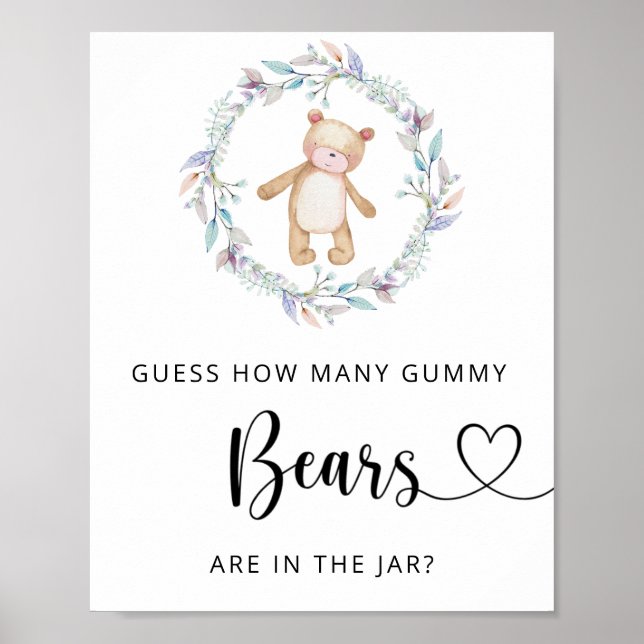 Boho chic little bear guess how many GUMMY bears Poster (Front)
