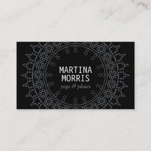 Boho Chic Mandala Black/Grey Business Card