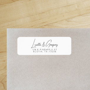 Boho Chic Minimal Couples Return Address Label