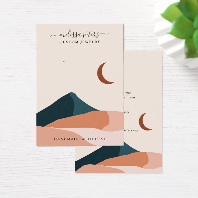 Boho Chic Minimal Earring Jewellery Display Card (Desk)