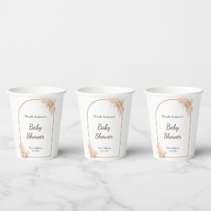 Boho Chic Minimalist Baby Shower Paper Cups