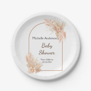 Boho Chic Minimalist Baby Shower Paper Plates