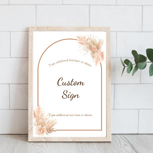 Boho Chic Minimalist Custom Sign Poster
