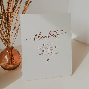 Boho Chic Modern Bohemian Cream Blanket Wedding Pedestal Sign