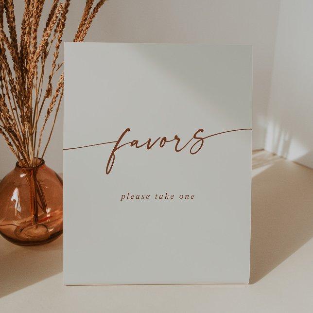 Boho Chic Modern Bohemian Cream Wedding Favours Pedestal Sign (Creator Uploaded)