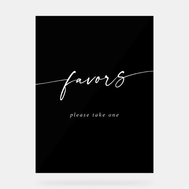 Boho Chic Modern COLOR EDITABLE Wedding Favours Acrylic Sign (Front)