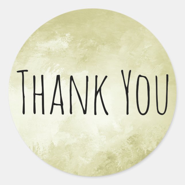 Boho Chic, Modern Gold Thank You Classic Round Sticker (Front)