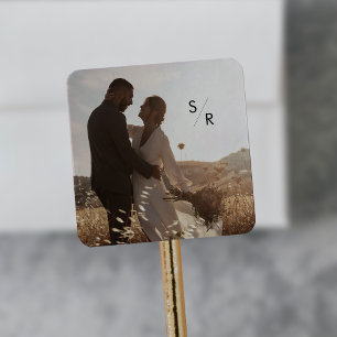 Boho Chic Monogram Photo Wedding Envelope Seals