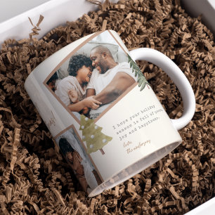Boho Chic Multi Photo Christmas Pine Tree Coffee Mug