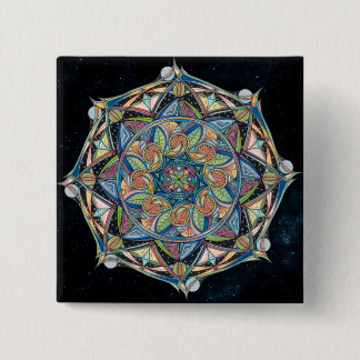 Boho-chic Multicolor Mandala Button