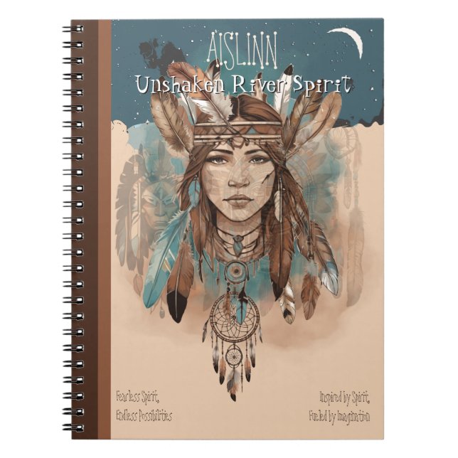 Boho Chic Native Spirit -Feathers, Dreamcatchers Notebook (Front)
