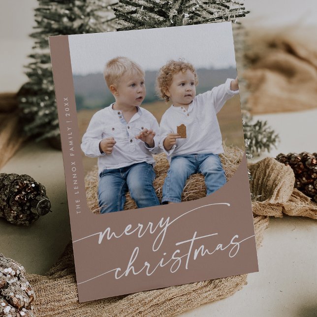 Boho Chic Neutral DIY Simple Photo Christmas Holiday Card (Creator Uploaded)