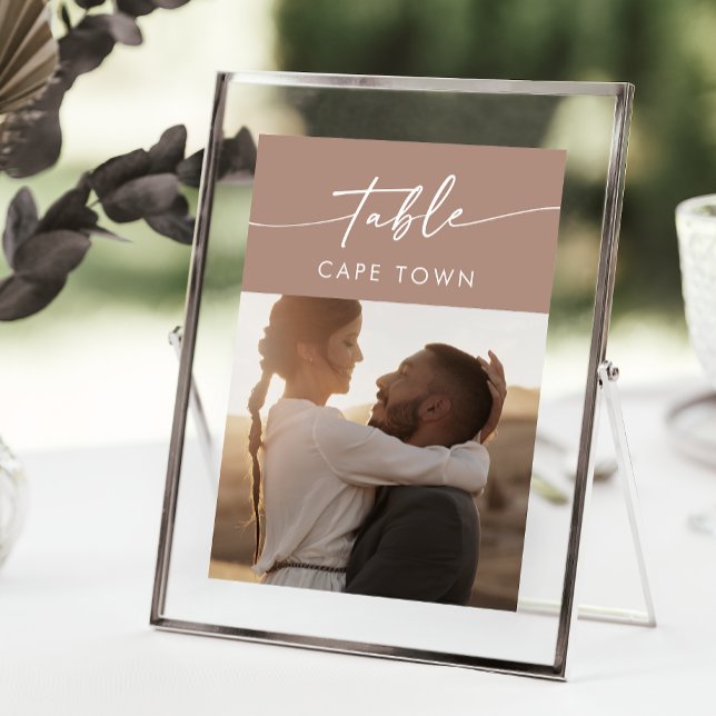 Boho Chic Neutral Taupe Photo Table Numbers (Creator Uploaded)