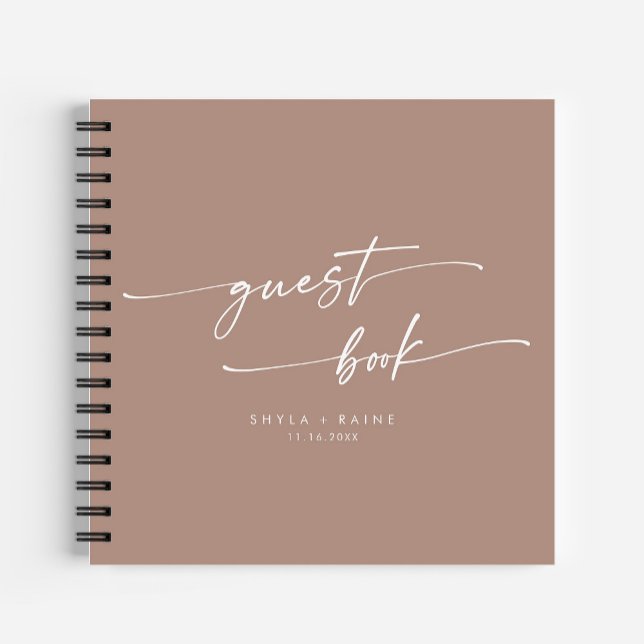 Boho Chic Neutral Taupe Wedding Guest Book (Creator Uploaded)