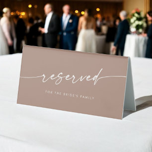 Boho Chic Neutral Taupe Wedding Reserved Sign