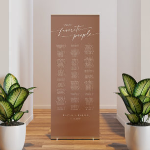 Boho Chic Neutral Taupe Wedding Seating Chart Retractable Banner