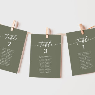 Boho Chic Olive Green Hanging Seating Chart Invitation