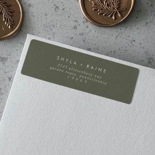 Boho Chic Olive Green Return Address Labels