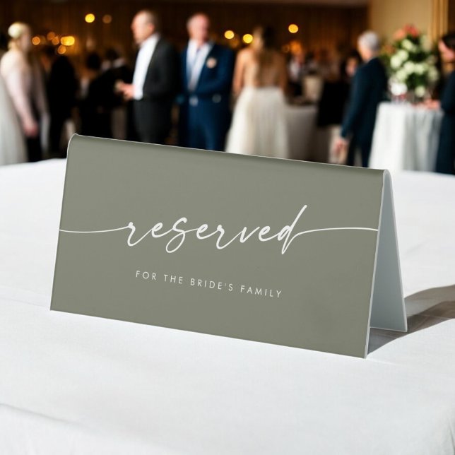 Boho Chic Olive Green Wedding Reserved Sign (Creator Uploaded)