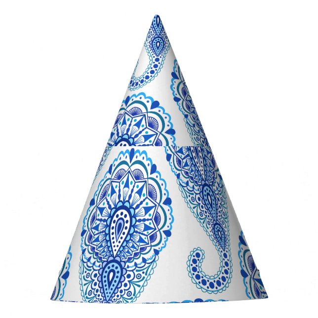 Boho Chic Paisley Seamless Oriental Party Hat (Front)