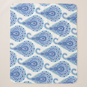 Boho Chic Paisley Seamless Oriental Sherpa Blanket