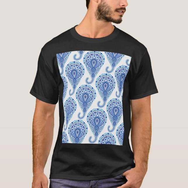 Boho Chic Paisley Seamless Oriental T-Shirt (Front)