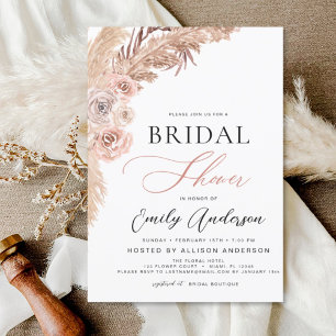 Boho Chic Pampas Grass Bridal Shower Invitation