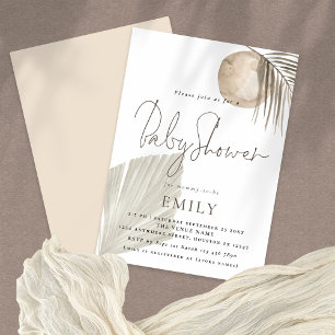 Boho Chic Pampas Grass Gender Neutral Baby Shower Invitation
