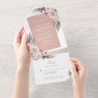 Boho Chic Pampas Grass Pink Sage Floral Wedding