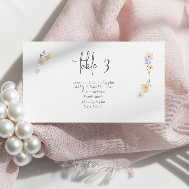 Boho chic Pastel flowers Wedding Place Cards (Creator Uploaded)