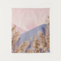 Boho Chic Pastel Pampas Grass Landscape Nature