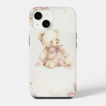 Boho Chic Pastel Pink and Brown Teddy Bear