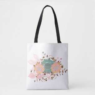 Boho Chic Pastel Sunflower Vine Tote Bag