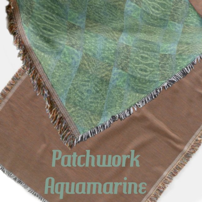 Boho Chic Patchwork Aquamarine Throw Blanket (Creator Uploaded)