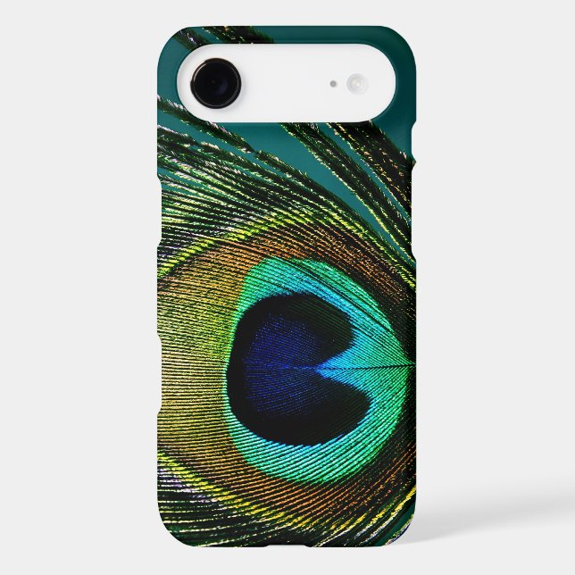 Boho Chic Peacock Plume Aesthetic Modern Photo (Back)