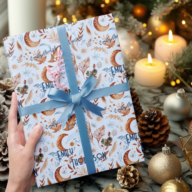 Boho Chic Personalised Wrapping Paper with Floral  (Creator Uploaded)