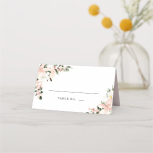 Boho Chic Pink and White  Floral Wedding Place Card
