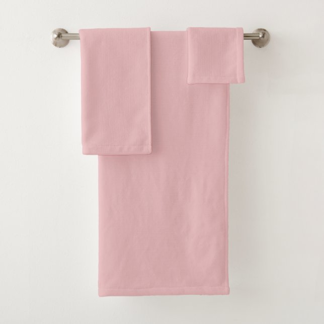 Boho Chic Pink Solid Colour Bath Towel Set (Insitu)