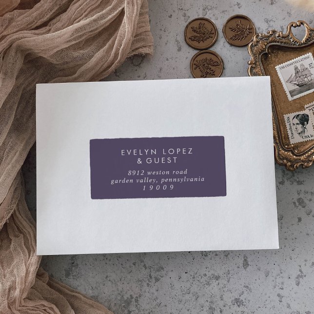Boho Chic Plum Purple Guest Address Labels (Creator Uploaded)