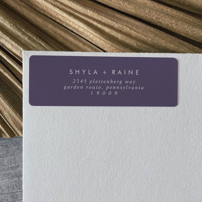 Boho Chic Plum Purple Return Address Labels (Creator Uploaded)