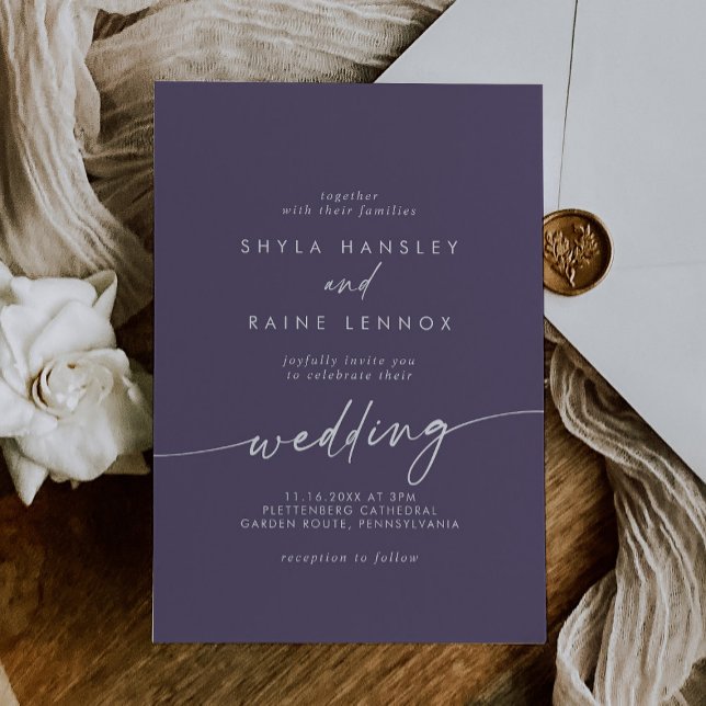 Boho Chic Plum Purple Wedding Invitation (Creator Uploaded)