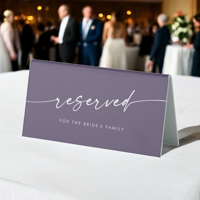 Boho Chic Plum Purple Wedding Reserved Sign (Creator Uploaded)