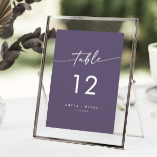 Boho Chic Plum Purple Wedding Table Numbers