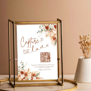 Boho-Chic QR Code Script Capture The Love Wedding Poster