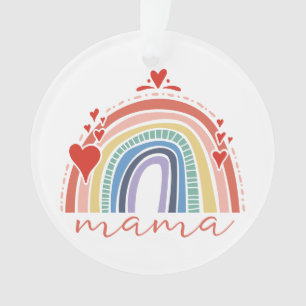 Boho Chic Rainbow Mum Christmas Holiday Decor Ornament
