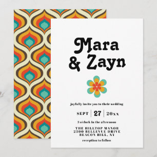 Boho Chic Retro 70's Wedding Invitation