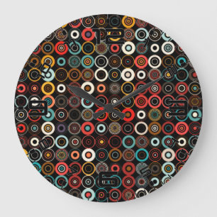 Boho Chic Retro Clock Colourful Circle Art