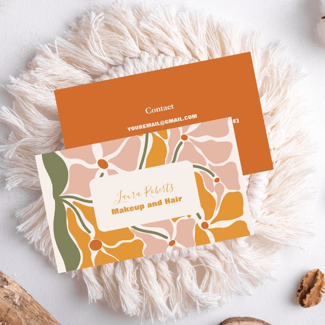 Boho Chic Retro Floral Business Card (Creator Uploaded)